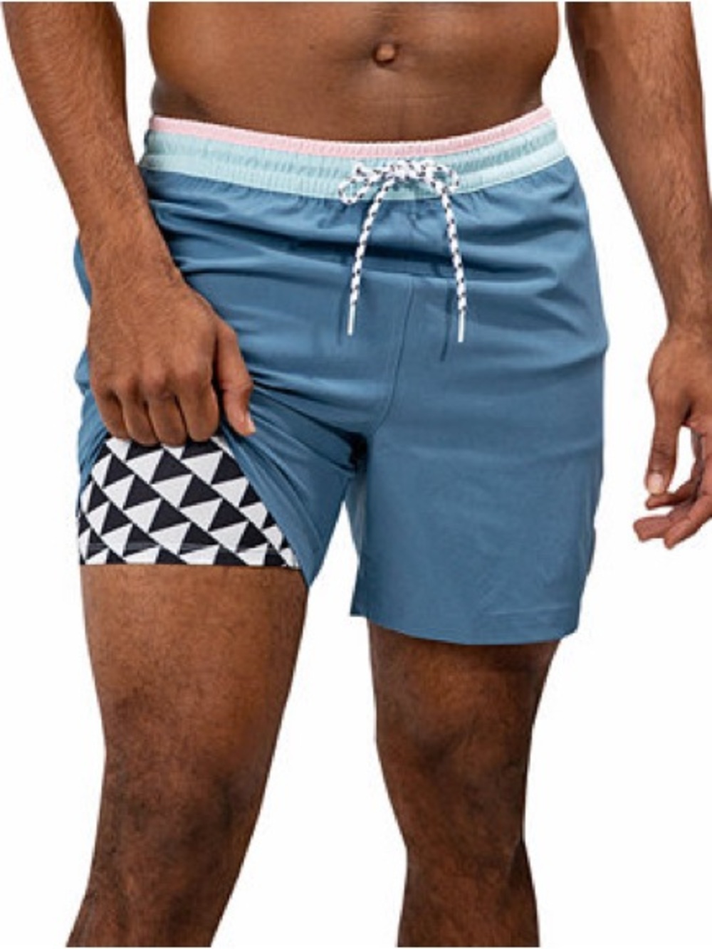 Chubbies Blue Swim with Black-and-White Geo Liner - NEVER WORN